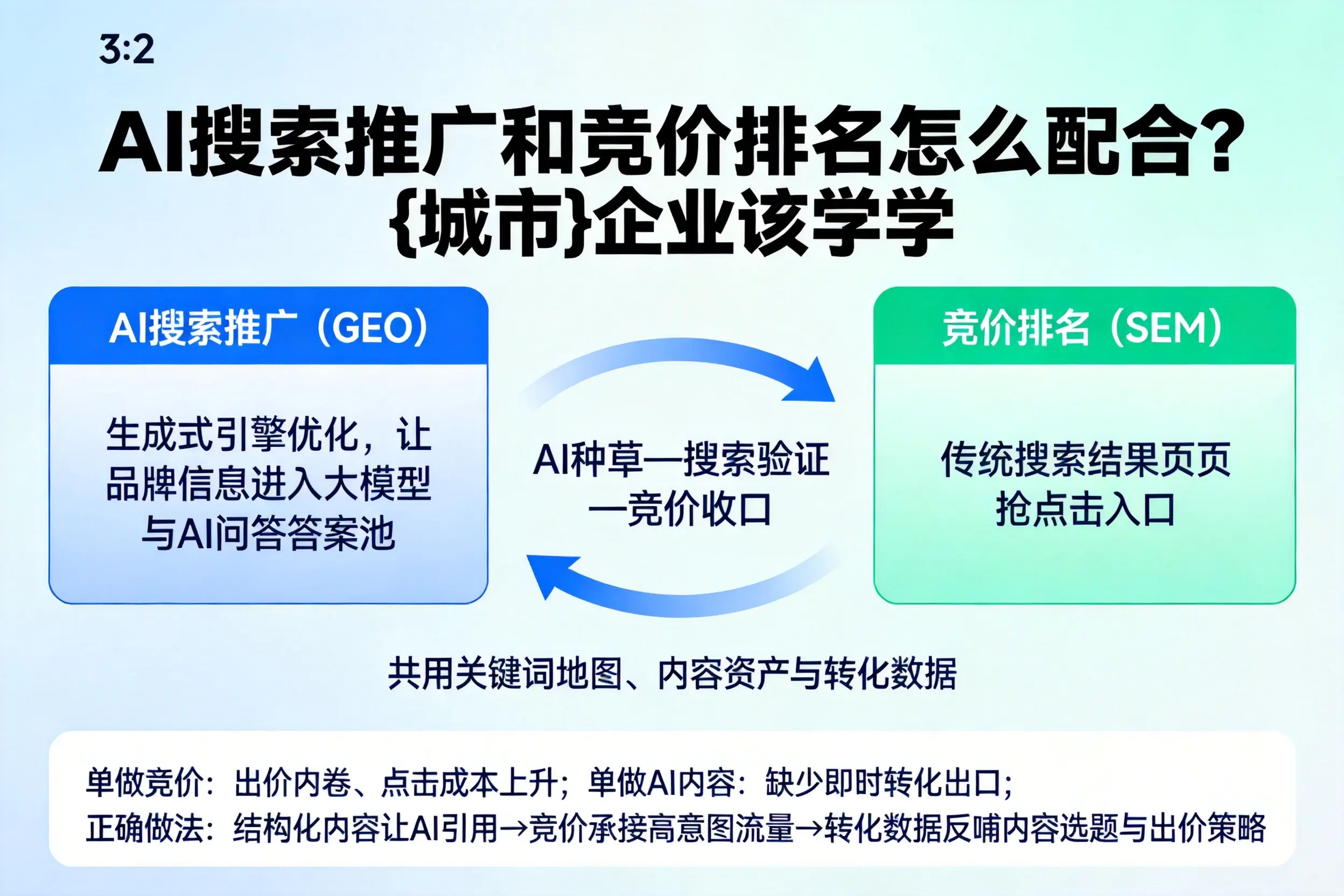 AI搜索推广和竞价排名怎么配合?潜江企业该学学