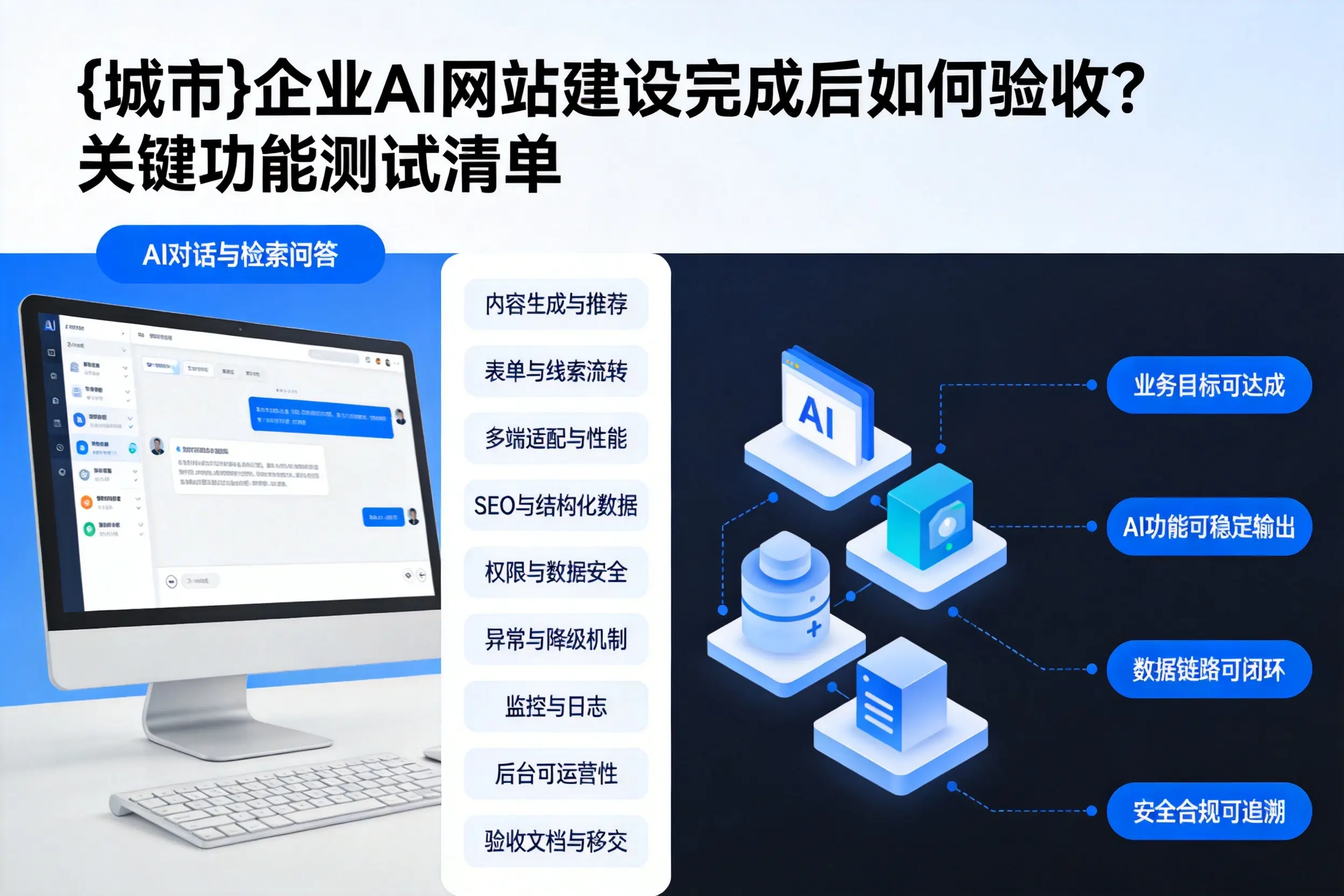 潜江企业AI网站建设完成后如何验收?关键功能测试清单