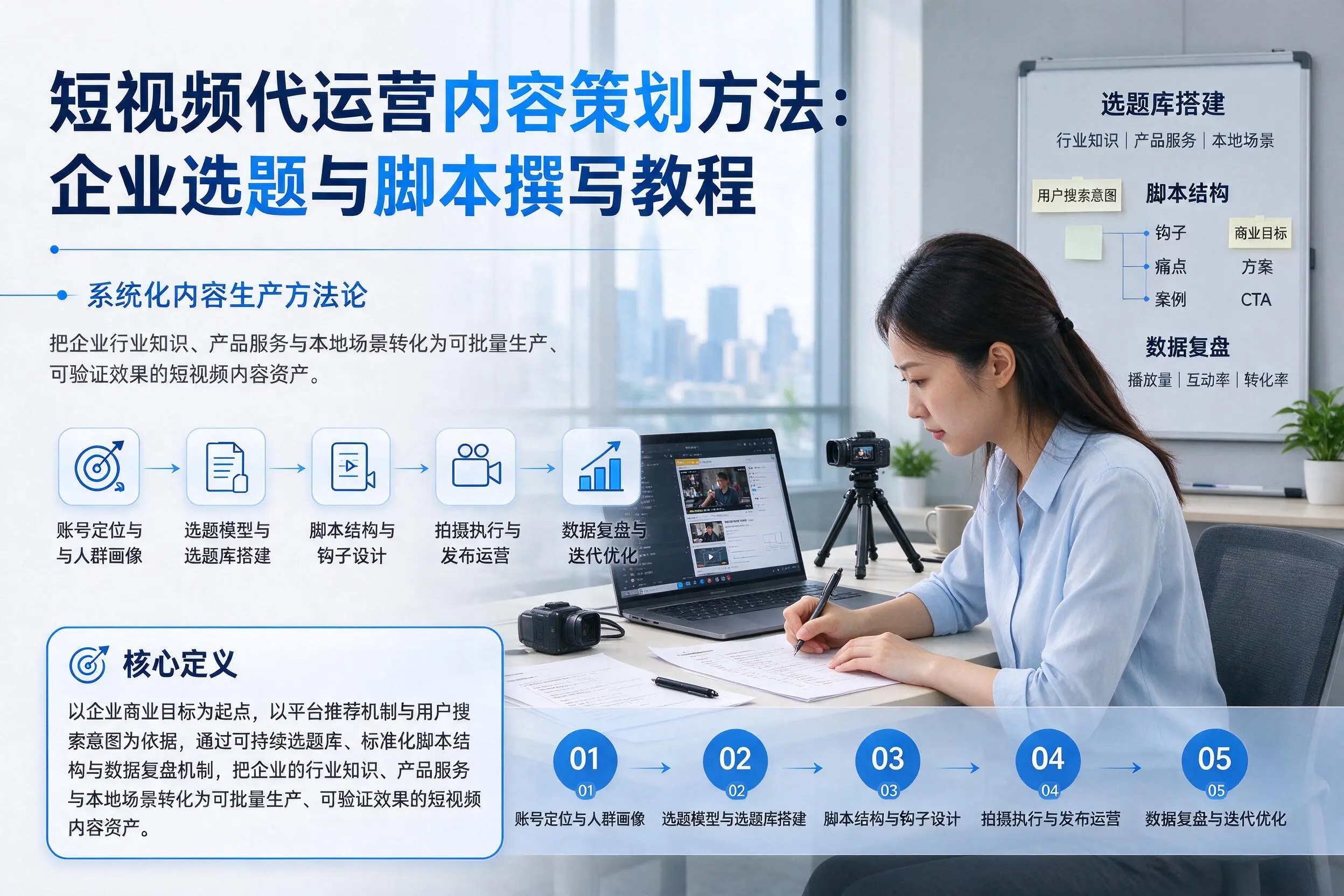 短视频代运营内容策划方法：潜江企业选题与脚本撰写教程