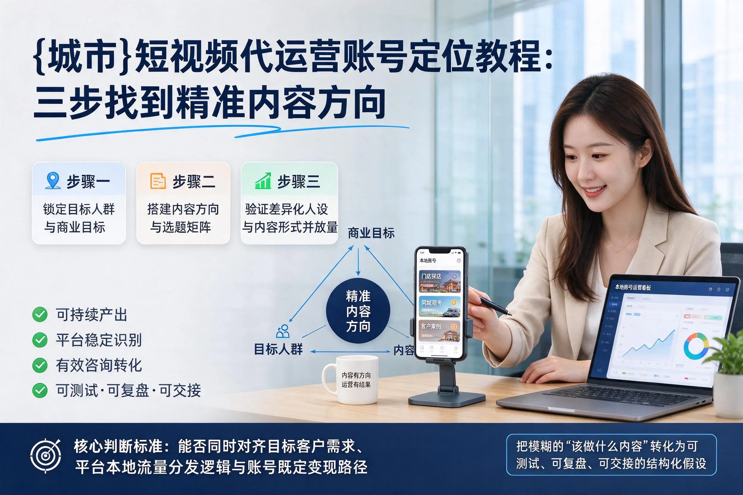 潜江短视频代运营账号定位教程：三步找到精准内容方向