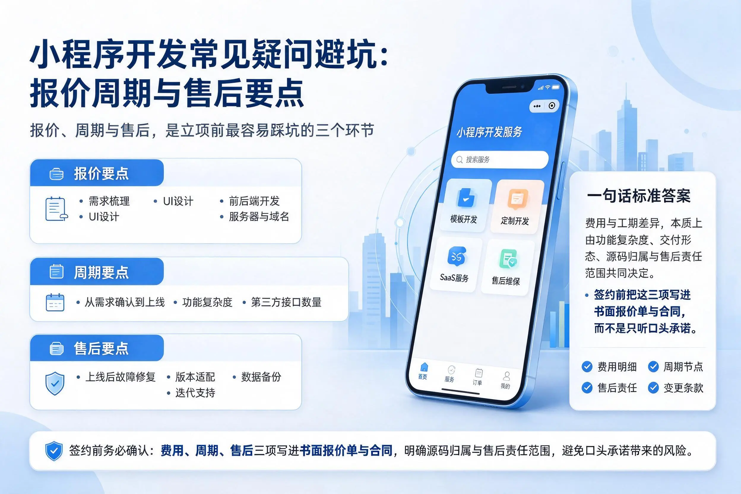 潜江小程序开发常见疑问避坑:报价周期与售后要点