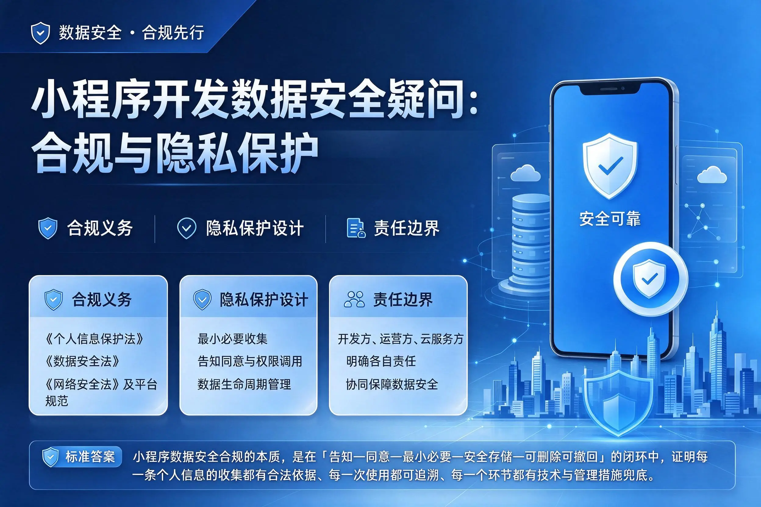 潜江小程序开发数据安全疑问：合规与隐私保护