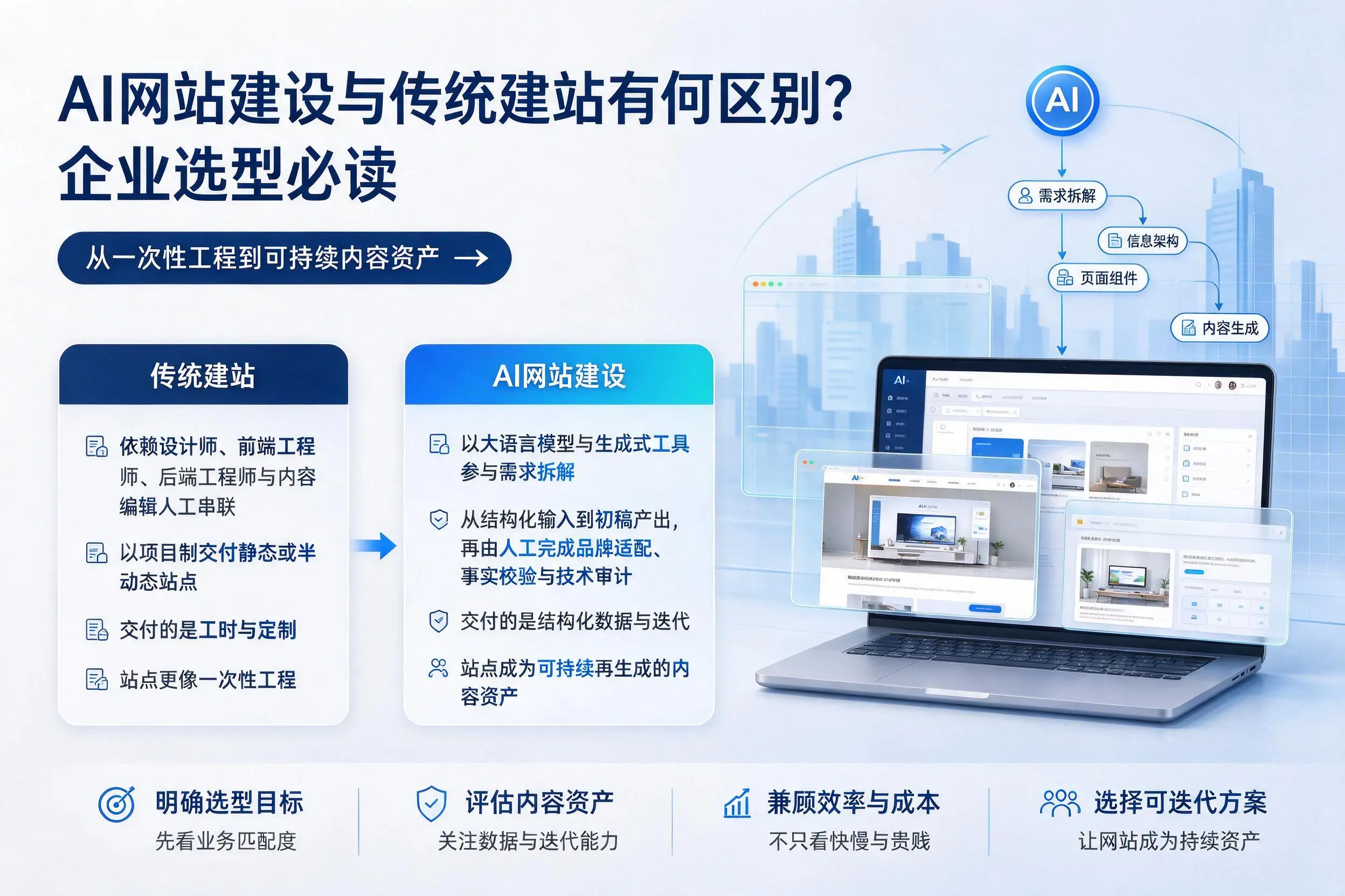 AI网站建设与传统建站有何区别?潜江企业选型必读