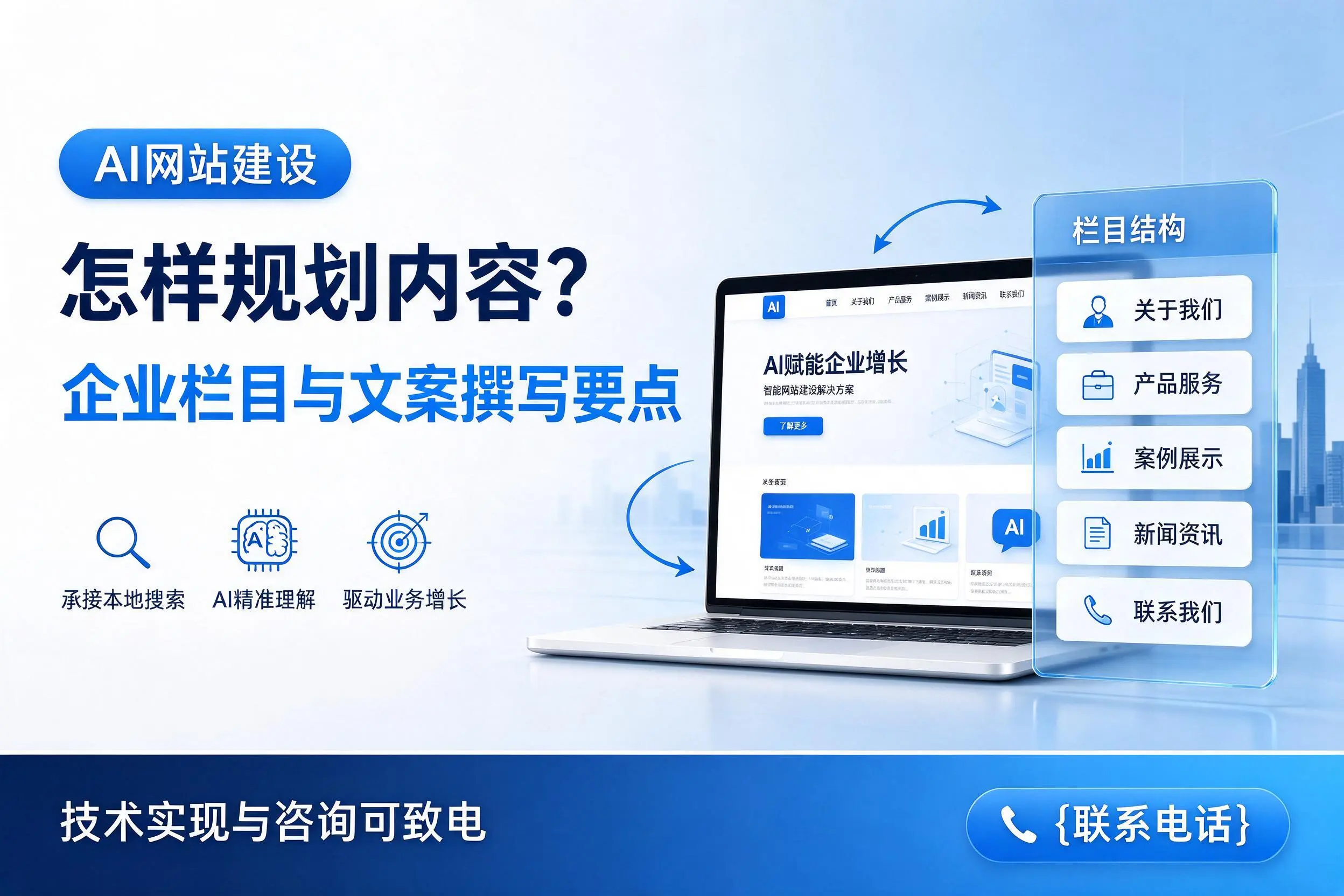AI网站建设怎样规划内容？潜江企业栏目与文案撰写要点