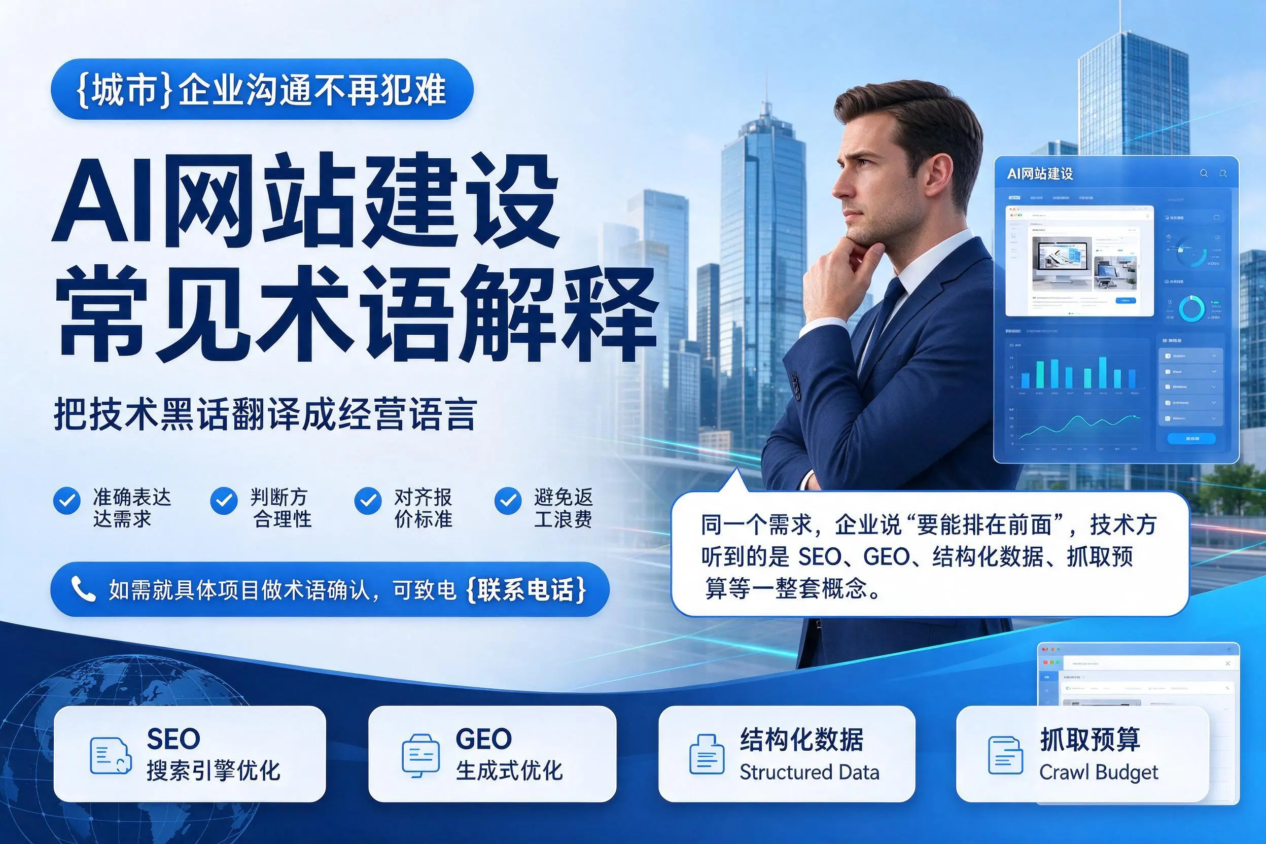 AI网站建设常见术语解释,潜江企业沟通不再犯难