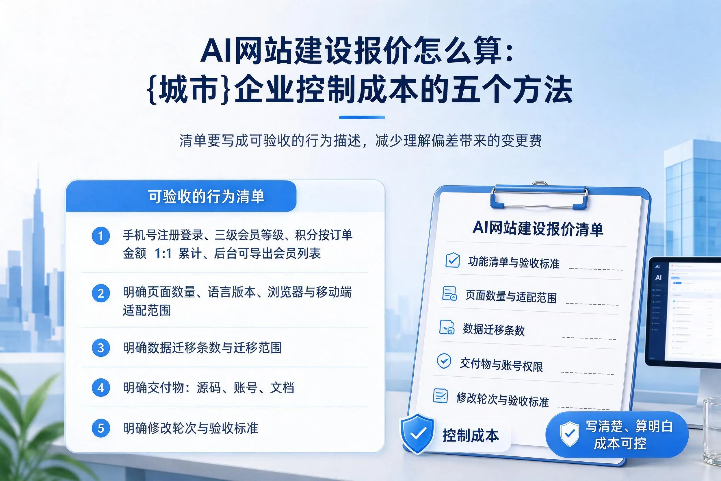 AI网站建设报价怎么算:潜江企业控制成本的五个方法